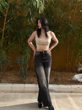 Black tinted denim jeans