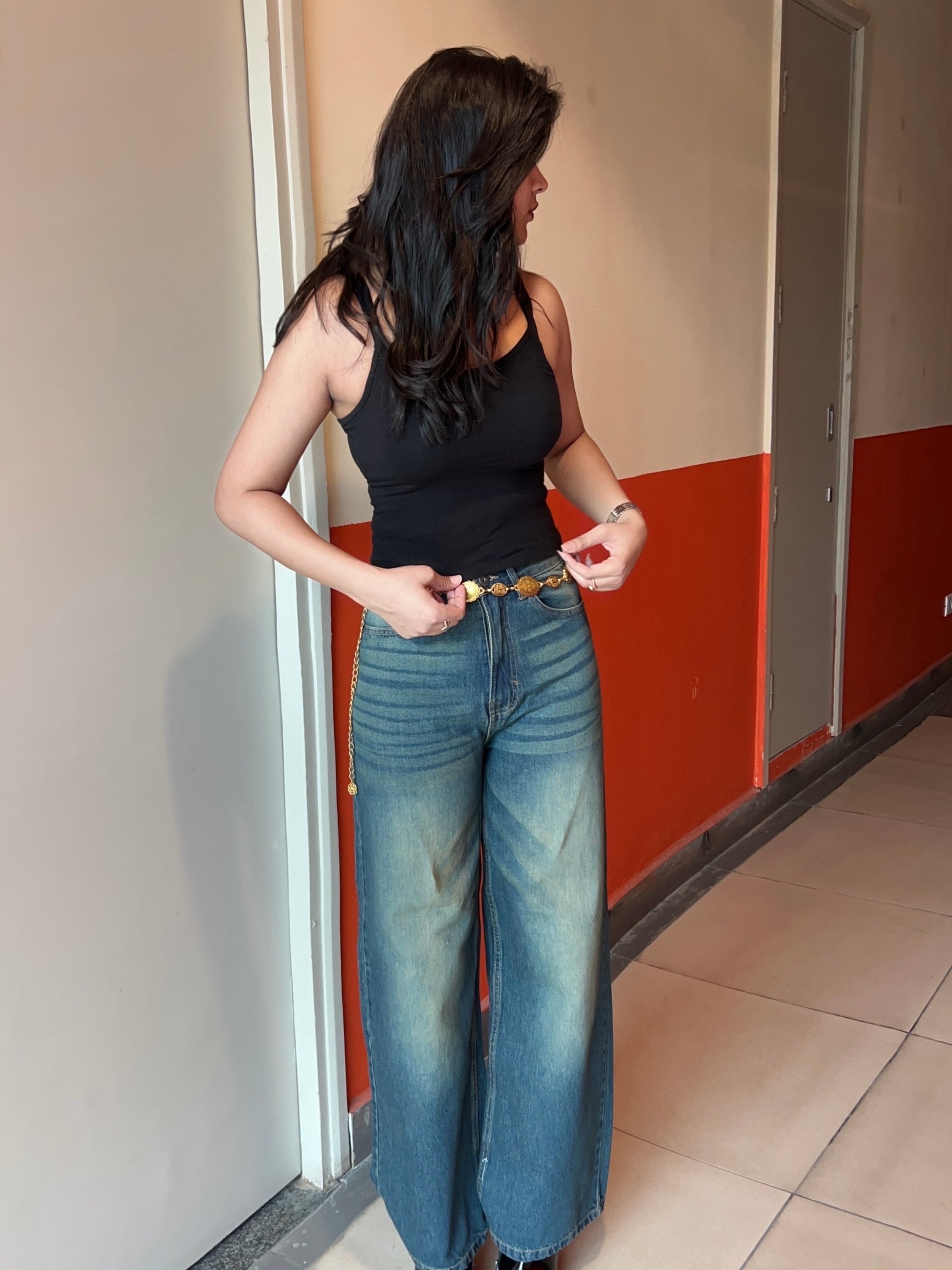Yellow tinted denim