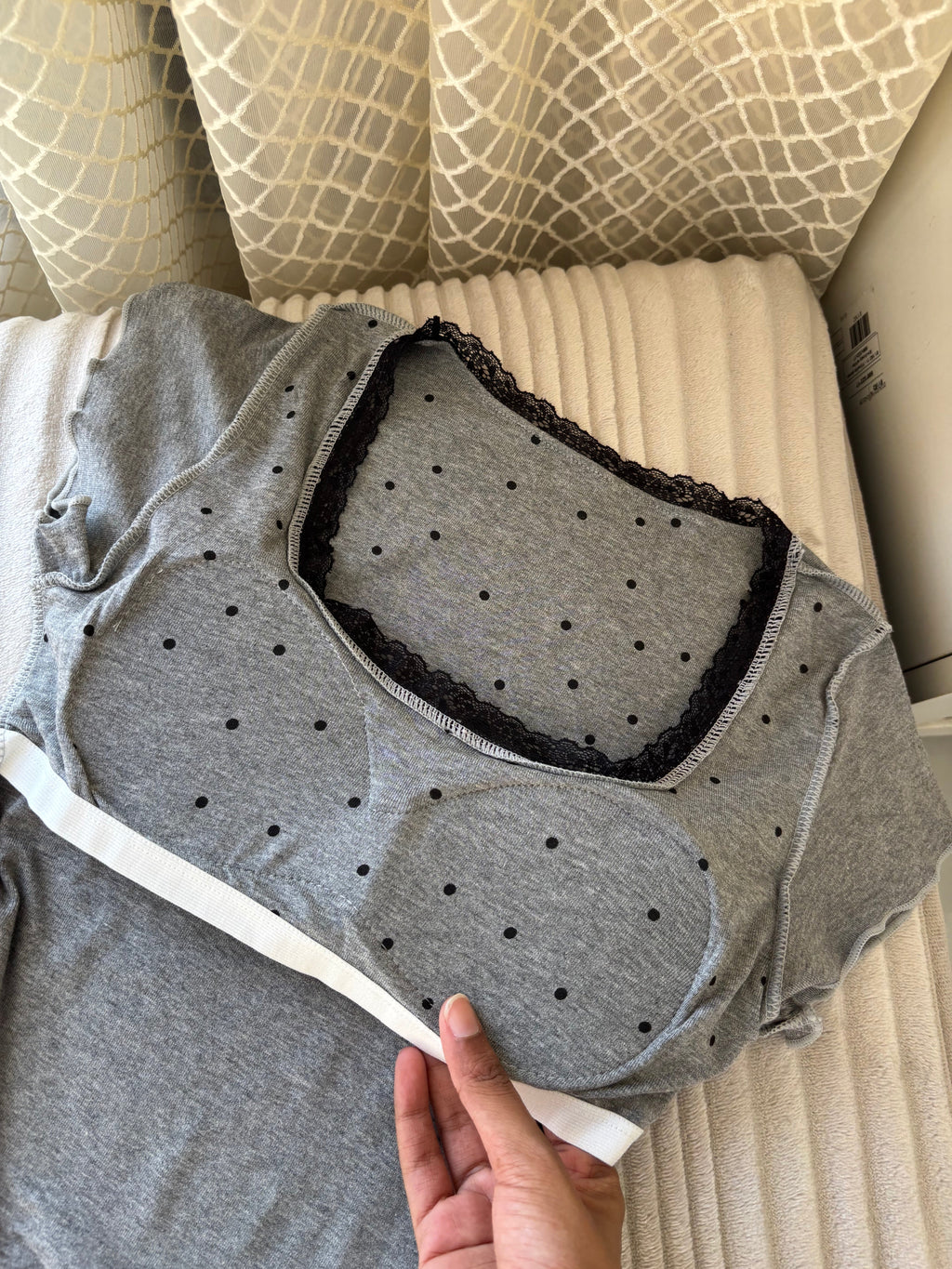 Polka dot padded top