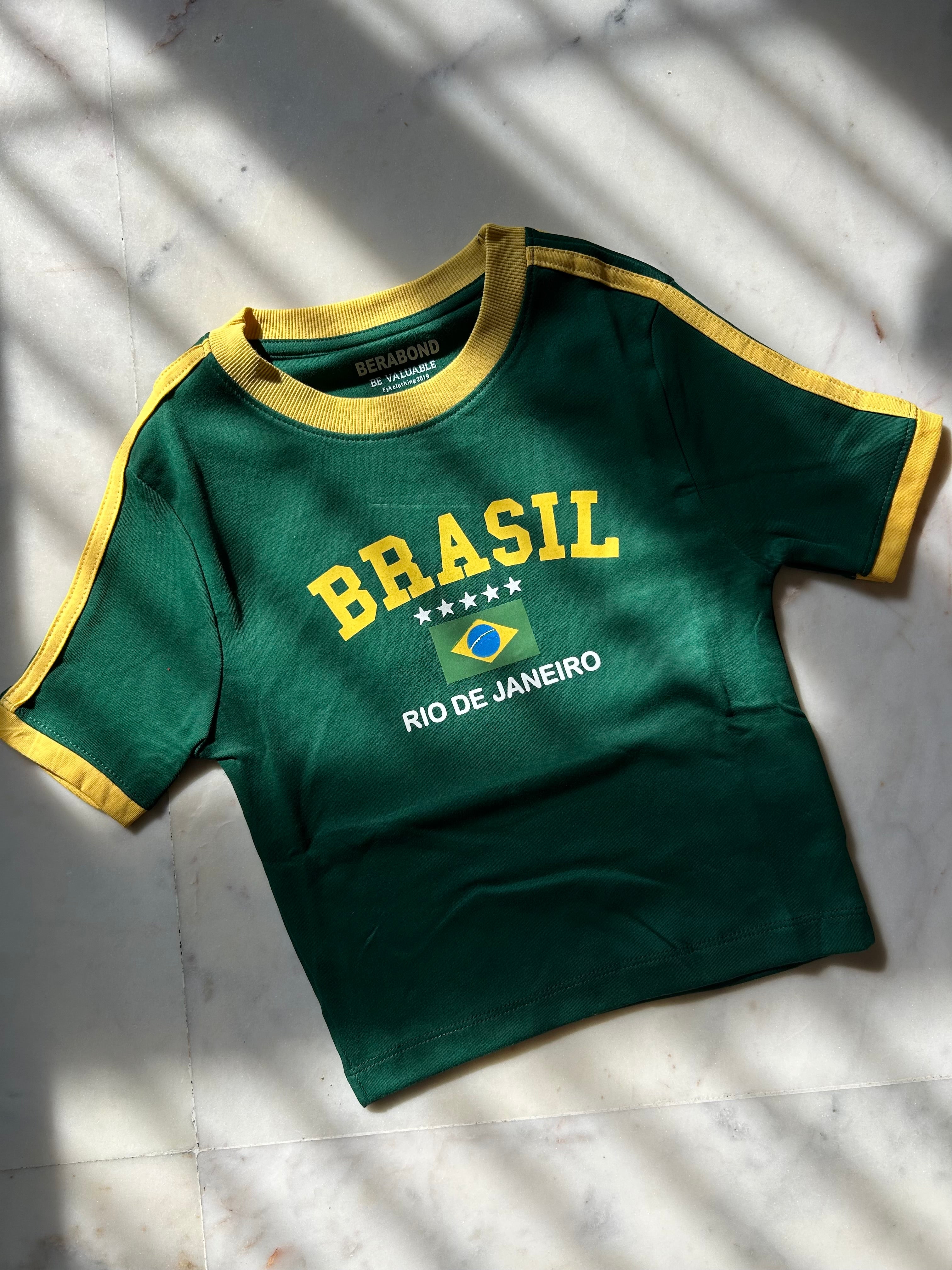 Brazil green baby tee