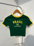 Brazil green baby tee