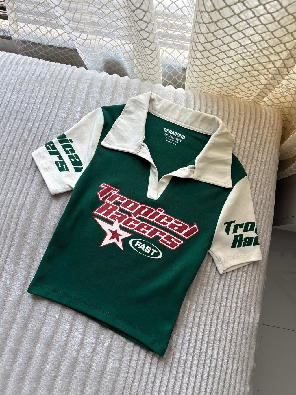 Tropical racer polo tee