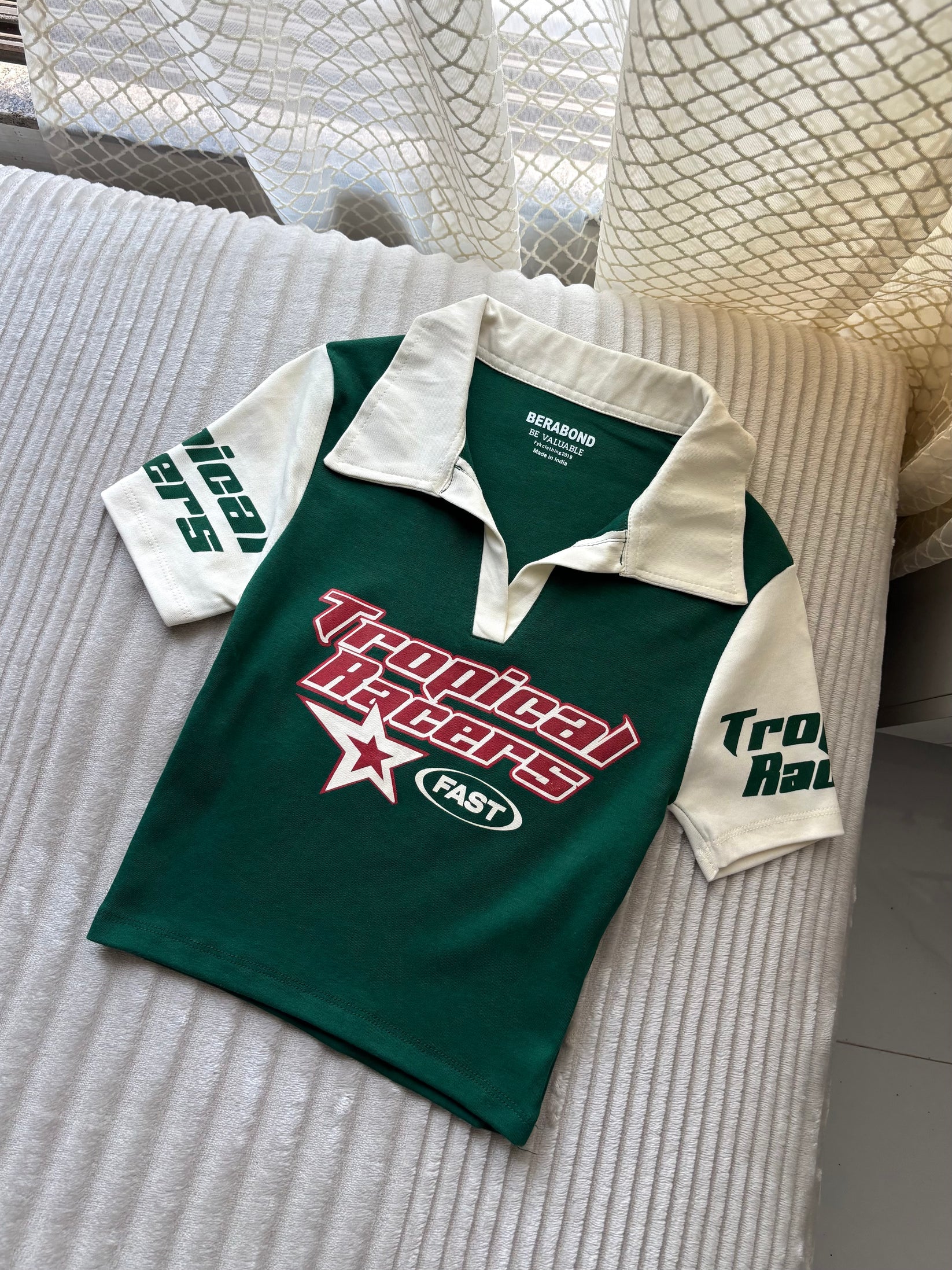 Tropical racer polo tee