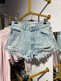 Light blue denim shorts